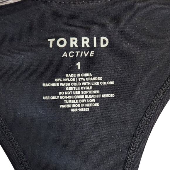 Torrid Active Low Impact Wireless Zip Front Sports Bra Activewear Black Size 1X - Picture 3 of 6